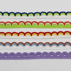 16mm verde marino blanco rojo marrón púrpura hermoso <span class=keywords><strong>bordado</strong></span> ganchillo borde de encaje para prendas, manualidades y textiles para el hogar - Product Image 2