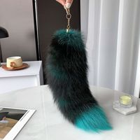 Pendentif queue de renard extra large fait main en fourrure pelucheuse, porte-clés, ornement à suspendre pour voiture, accessoire pour bagages et sacs