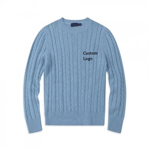 Suéter <span class=keywords><strong>de</strong></span> Punto Trenzado para <span class=keywords><strong>Hombre</strong></span> <span class=keywords><strong>de</strong></span> Alta Calidad, Estilo Old Money, con <span class=keywords><strong>Cuello</strong></span> Redondo y Logo Bordado Personalizado - Product Image 3
