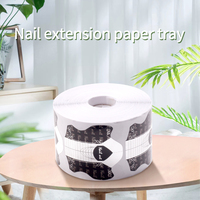 500 pièces de formes en papier pour extensions d'ongles en cristal français, autocollants guides, outil de manucure pour photothérapie, support en papier noir en forme de cerf-volant