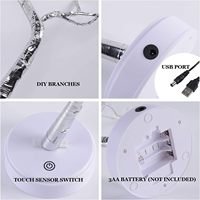 108 Led Bonsai Baum Lichterkette Baum Lampe Batterie USB Künstliche Weiß Silber Zweige Kupferdraht Licht Lichterkette Geist Baum