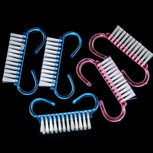 5 cores pequena poeira plástica escova macia cerdas chifre em forma escova unha limpeza escova - Product Image 5