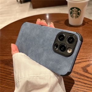 Étui de téléphone portable en cuir d'agneau et TPU en gros pour <span class=keywords><strong>iPhone</strong></span> 16 15 PM 14 13 12 11 XS XR, coque arrière antichoc - Product Image 5