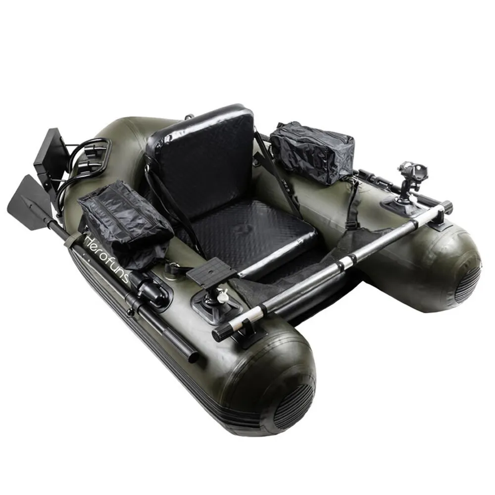 herofuns Inflatable Fishing Belly Boat with Motor Mount Water Sport Canoe Foldable Inflatable Boat