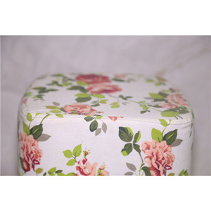 Taburete para cambiar zapatos de tela, 28x28x30cm, patas de madera maciza, cojín suave, otomana para el hogar, diseño tradicional - Product Image 3