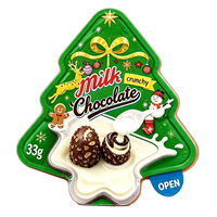 BESTAR Vente en gros de friandises tendance en forme de sapin de Noël, chocolat au lait croustillant aux noix, biscuits, en emballage festif