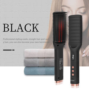 Plancha de Pelo Iónica Infrarroja Portátil de Doble Voltaje para Mujer con Pantalla LCD y Cepillo Eléctrico de Titanio, 1 Año de Garantía, para Uso Doméstico y Hotelero - Product Image 2