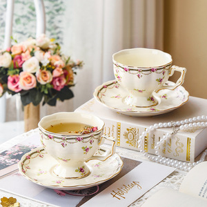 Vintage Ceramic Coffee Cup and Saucer <b>Set</b>, Niche European <b>Teapot</b>, Luxury High-Appearance Tea Cup <b>Set</b>, Perfect Gift for Women - Product Image 2
