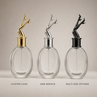 Flacon de parfum en verre vide en gros, 30 ml, ovale, rechargeable, avec bouchon doré, emballage de luxe personnalisé avec logo