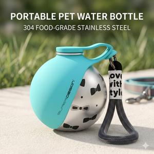 Bouteille d'eau pour chien Petop Supplier avec étui de transport, distributeur d'eau pour animaux de compagnie en acier inoxydable, <span class=keywords><strong>bol</strong></span> pliable pour la promenade, anti-fuite - Product Image 1