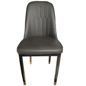 Meubles de salon salle à manger cuisine bleu noir gris rouge Faux cuir Pu couleur vive chaise de salle à manger moderne avec pieds en métal noir
