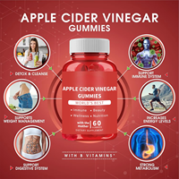 Bonbons Gommes au Vinaigre de Cidre de Pomme Marque Blanche pour Adultes, Extrait Naturel de Plantes, Huile KETO ACV, Vitamines pour la Santé Digestive, OEM