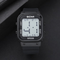 Montre de sport numérique minimaliste ultra-fine, étanche, avec grands chiffres, rétroéclairage LED, réveil, affichage de la semaine et du mois, chronomètre, OEM