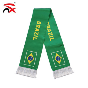Bufanda de Satén de Poliéster con Borlas, 14*21cm, con la Bandera Personalizada de Brasil y Argentina para la Copa Nx de Fútbol, Transpirable, para Eventos Deportivos Masculinos - Product Image 1