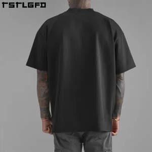 <span class=keywords><strong>T</strong></span>ùy Chỉnh Sang Trọng Mens Cotton Hữu Cơ Áo Thun Thời Trang Đường Phố Quá Khổ Sườn Crewneck <span class=keywords><strong>Drop</strong></span> Shoulder Heavyweight 280gsm <span class=keywords><strong>T</strong></span> Áo Sơ Mi Cho Nam Giới - Product Image 2