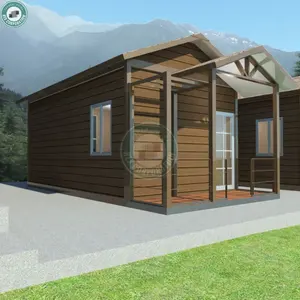26sqm Wadah Prefabrikasi Ruang Tunggal Pondok Rumah Rumah Gunung Kecil Kabin Turis Pondok Kayu Chalet