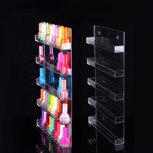 Custom Wall-Mounted Acrylic Nail Polish Display Rack Sidekick Beauty Salon Cosmetic Rack