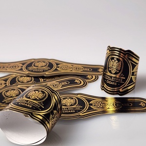 Custom Gold Foil <b>Sticker</b> for Backwoods Cigars UV Printing Embossed <b>Logo</b> Band Labels Packaging Embossed Cigar Rings - Product Image 6