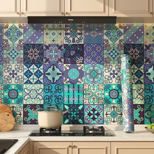 Waterdichte, oliebestendige, zelfklevende 3D geometrische moderne antistatische geluidsisolerende keukenbehang van PVC voor huishoudelijk gebruik en hotels - Product Image 1