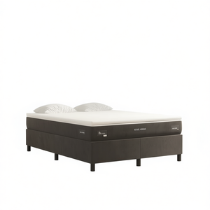 Base de Cama Queen Tapizada en Terciopelo Gris Oscuro, Estilo Moderno y Suave, Exclusivo para EE. UU. y Australia - Product Image 1