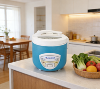 Autocuiseur Électrique Portable Multifonctionnel Antiadhésif de Type Cylindrique avec Minuteur Numérique Bleu pour Usage Domestique – Vente en Gros