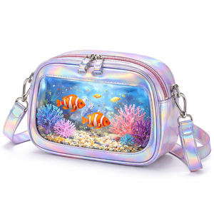 Nouveauté Sac à bandoulière transparent Ita Bag scintillant holographique Parfait pour les fans d'anime, les collectionneurs de badges pour les fêtes et les festivals - Product Image 1