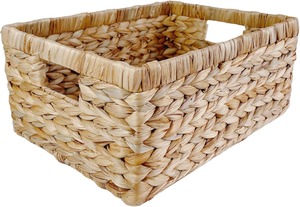 Decorative Hand Woven Water Hyacinth Storage Baskets Natural Water Hyacinth Storage Baskets For Pantry <b>Shelf</b> Closet Organizer - Product Image 3