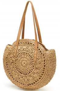 Borsa Grande E Morbida Da Donna In Paglia Intrecciata Con Lettere Vuote Grandi Borse Intrecciate A Mano Rattan Fiocco - Product Image 2