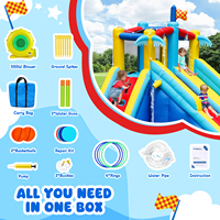 Toboggan aquatique gonflable géant pour adultes FBSPORT avec piscine amovible et souffleur pour les fêtes d'enfants dans la cour