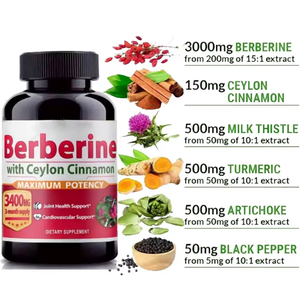 Ausreson bitkisel özü 1000MG <span class=keywords><strong>500MG</strong></span> Berberin Hcl kapsül takviyeleri Ceylon tarçın ile tarçın Berberine kapsüller - Product Image 2