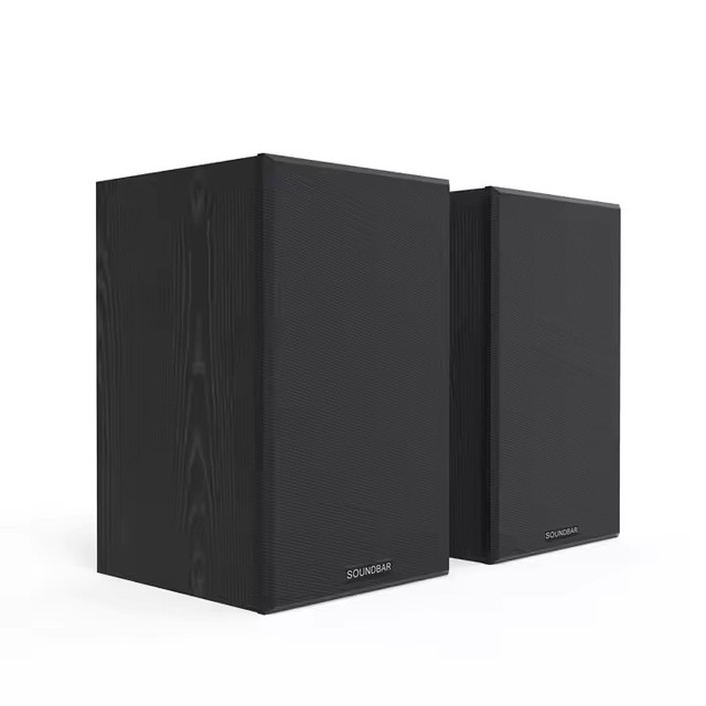 Vofull New 2.0ch Classic Wood Grain Home Theater System Powerful Bookshelf Speakers, with BT5.0 2.0 Speakers