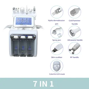 2024 gran oferta 7 en 1 Aqua Hydra Peeling Dermabrasion H2o2 pequeña burbuja cuidado Facial Hydro máquina de limpieza Facial