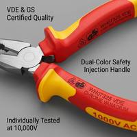 WEIDA 25 pièces – Jeu d'outils d'entretien isolés certifiés VDE IEC 60900 (pincettes, douilles, tournevis, cliquet) WH07325