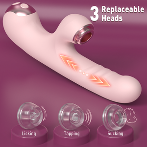 S-Hande 3 Vibratore <span class=keywords><strong>Rabbit</strong></span> con 3 Testine Sostituibili per Succhiare, Colpire, Leccare e Spingere, Vibratore <span class=keywords><strong>Rabbit</strong></span> per Punto G in Silicone, Giocattolo Sessuale per Donne - Product Image 1