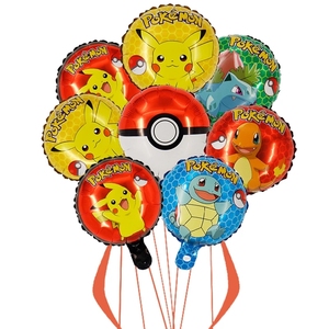 8pcs 10 pulgadas globos de fiesta <span class=keywords><strong>Pika</strong></span> chu cifras redondo de aluminio GLOBO DE LOS NIÑOS fiesta de cumpleaños decoración de la ducha de bebé - Product Image 1