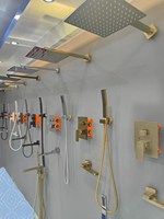 Haute qualité or brossé dissimulé céramique pluie salle de bain douche robinet ensemble 2 voies mitigeurs robinet mural pluie système de douche