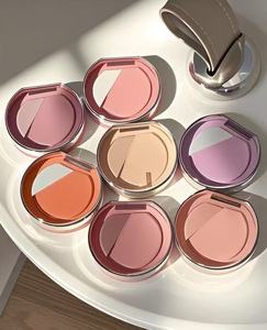 Paleta de rubor vegano Premium, resaltador de maquillaje de mejillas con logotipo personalizado de alto pigmento con función de protección solar para un tono de piel claro - Product Image 1