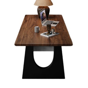 Mesa de Comedor de Madera Maciza Color Nogal, Rectangular, Multiusos, Combinación de Escritorio para Sala de Estar - Product Image 3