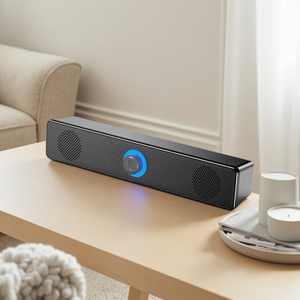 Altavoz de Escritorio para el Hogar, Bluetooth Inalámbrico, con Cable, Audio para Computadora, Filtro de Ruido, Sonido Estéreo Envolvente, Efecto de Luz Fría - Product Image 1