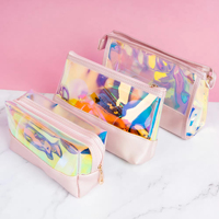 Vente en gros Petit kit de trousses de maquillage végan personnalisé Trousse de cosmétique Trousse de toilette personnalisée en PVC