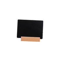 Mini tableau noir rectangulaire de table avec base en bois massif, panneau de messages réutilisable pour mariages et événements