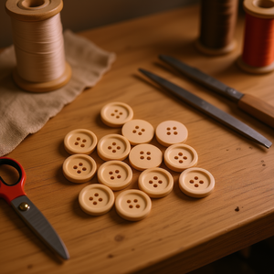 Botones de madera Ilan de 20 mm, paquete de 20 para costura y manualidades - Product Image 2