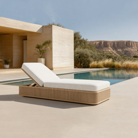 Ensemble de canapés modernes pour l'extérieur, chaise de loisirs, meubles de luxe en teck pour patio, balcon, jardin, imperméable et durable