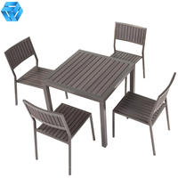Ensemble de table et de chaises de salle à manger d'extérieur moderne HYX, meubles de jardin et de patio avec accessoires durables en acier inoxydable 304