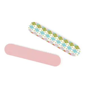 5 Stück rosa Nagelfeilen tragbares Maniküre-Werkzeug 9 cm Nagelfeile doppelseitige Sandpapier-Nagelpuffer
