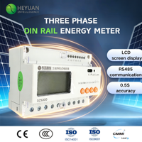 Pantalla LCD inteligente trifásica Pantalla de consumo de electricidad montada en riel DIN Medición de voltaje Medidor de energía Modbus RTU/DL645