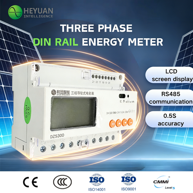Three Phase Smart LCD Display DIN Rail Mounted Electricity Consumption Display Voltage Measurement Energy Meter Modbus RTU/DL645
