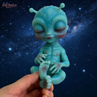 Poupée Alien Reborn en Silicone Personnalisée en Usine, Poupée Bébé Alien Réaliste Endormie, Ornement d'Halloween, Jouet de Collection en Gros