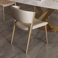 Ensemble de chaises de table modernes à dossier haut en similicuir de luxe, style italien nordique, en cuir rafraîchissant, pour hôtel, restaurant, repas en extérieur, style designer