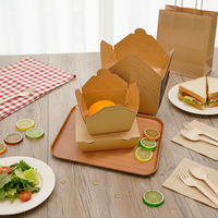 Caja de Papel Kraft Desechable al por Mayor con Ventana, Empaque Ecológico para Llevar Hamburguesas